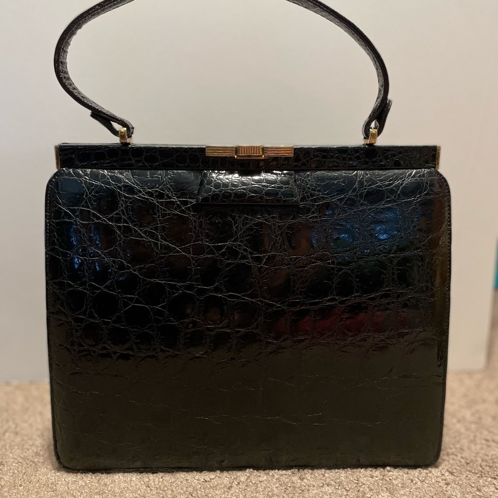 Manon Vintage Black Alligator Purse